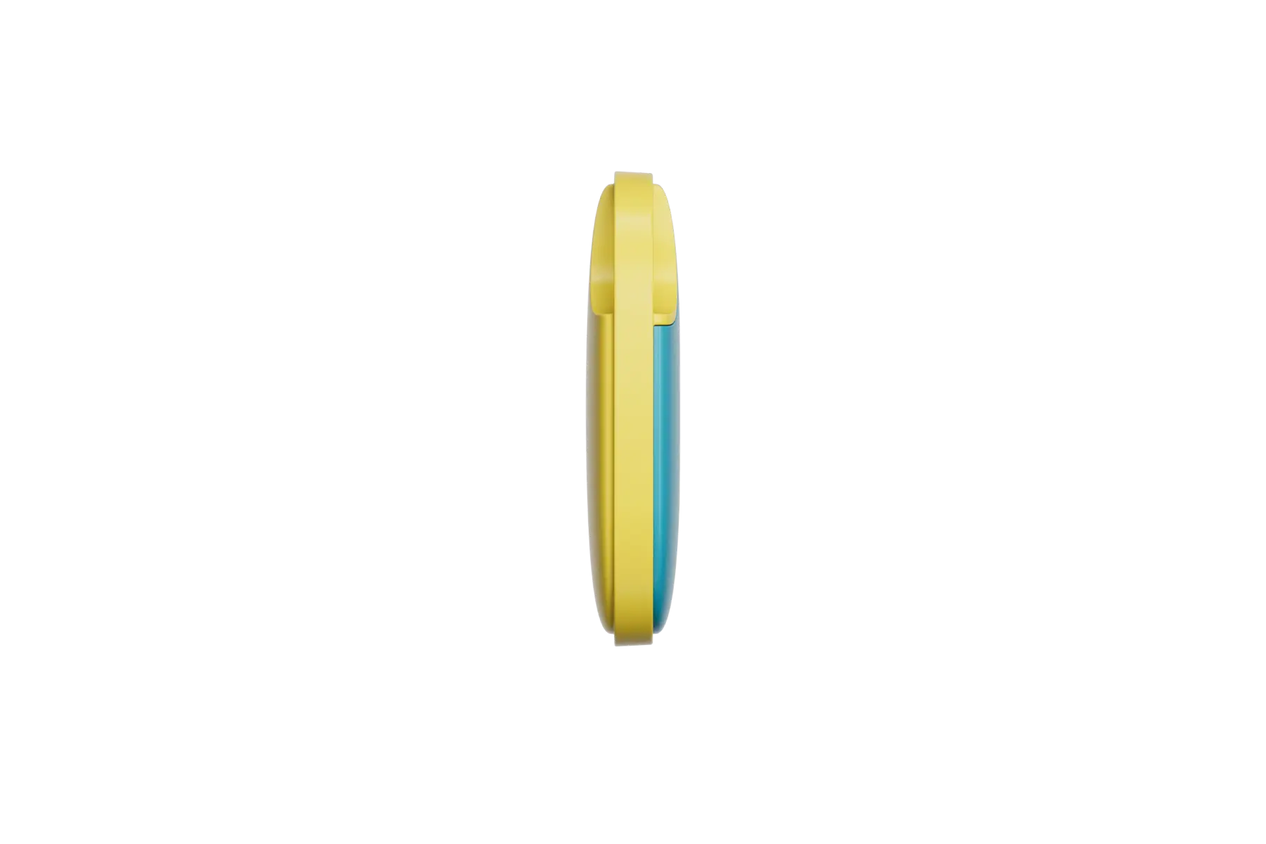 A side-facing image of a Life360 Tile - Aqua Lemon