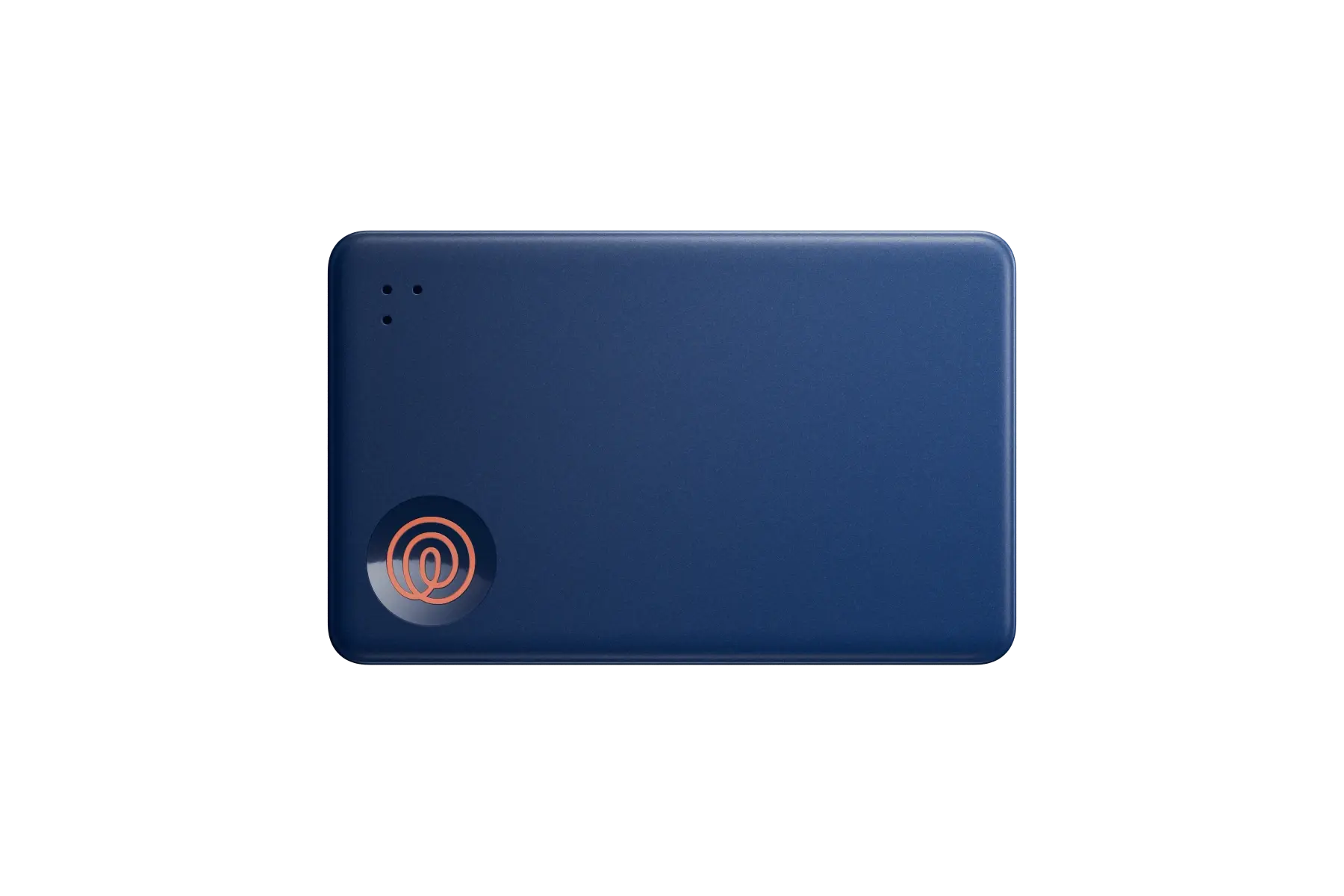 A front-facing image of a Life360 Tile Slim - Navy Blaze