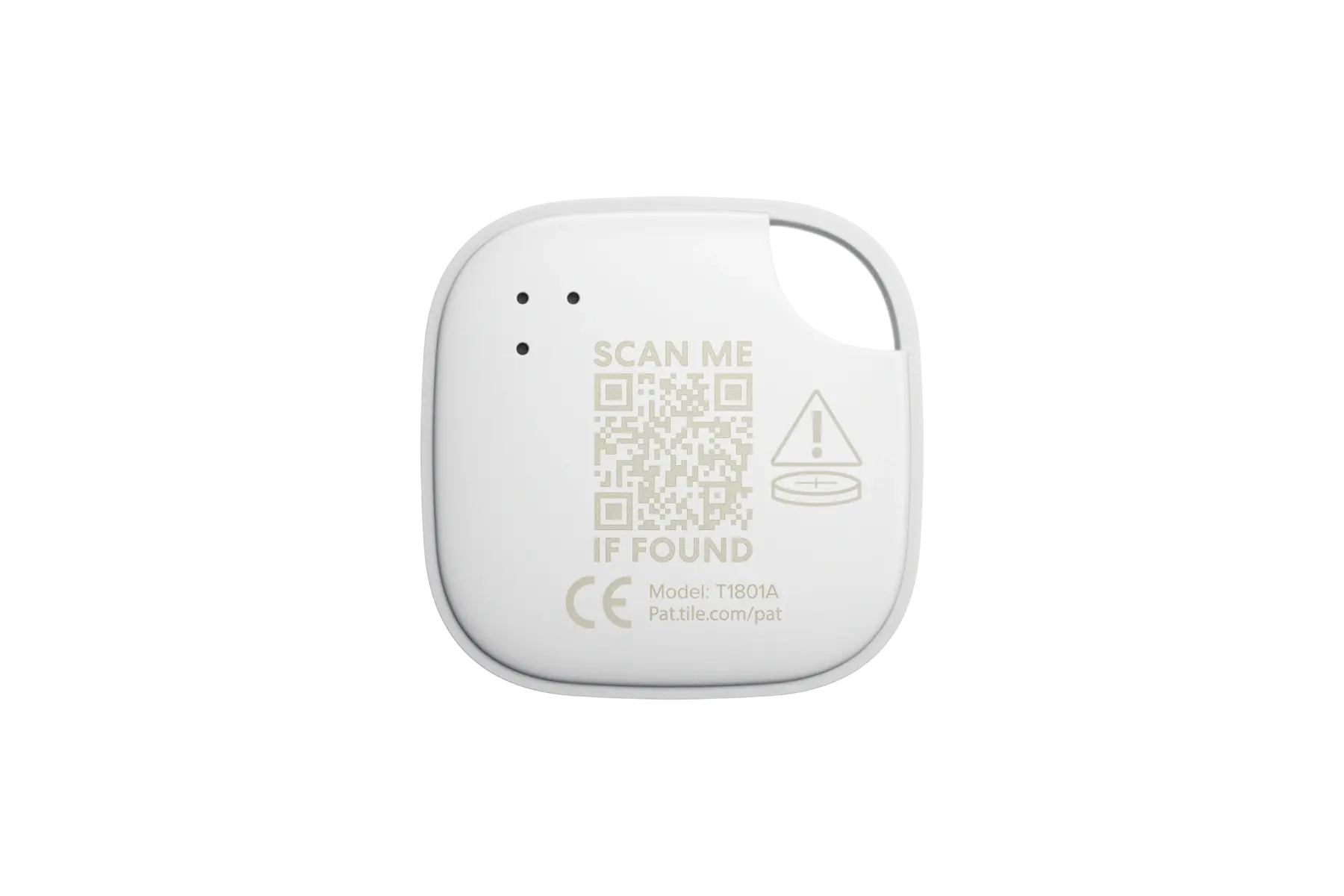 A back-facing image of a Life360 Tile - White