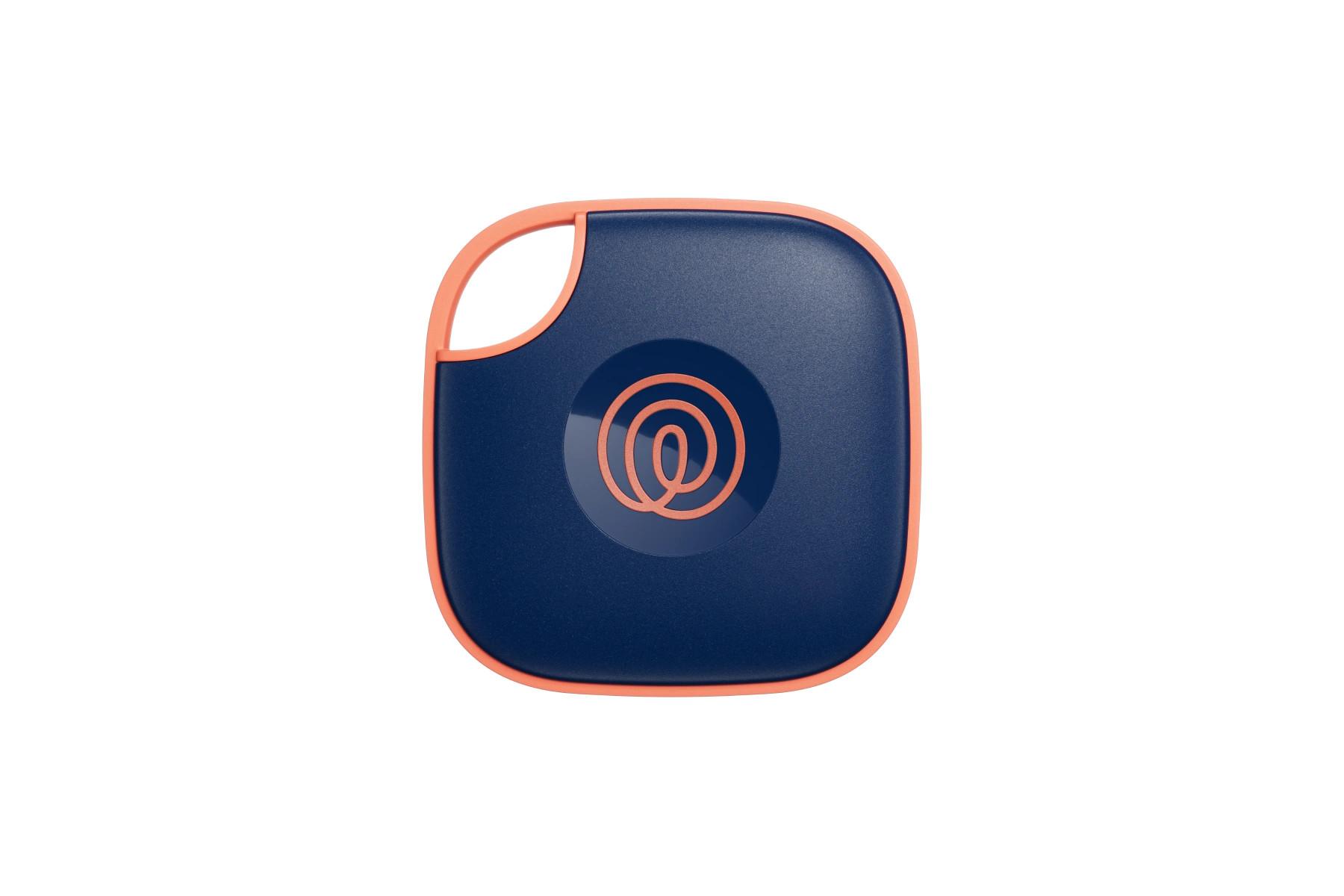 A front-facing image of a Life360 Tile - Navy Blaze