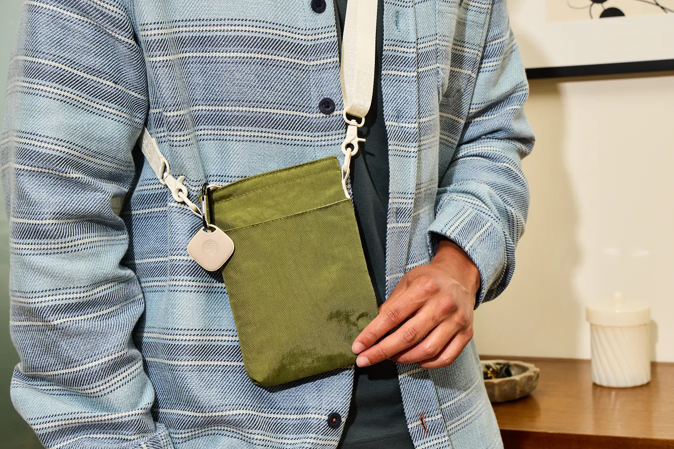 Image of Tile- Slate on green bag