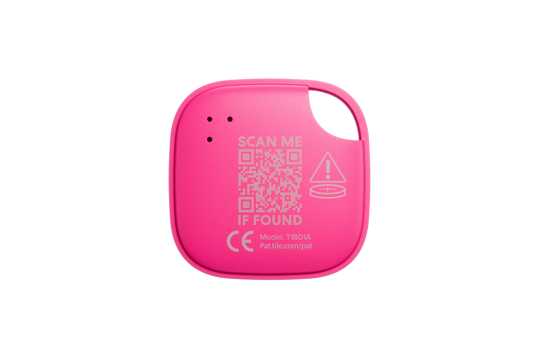 A back-facing image of a Life360 Tile - Pink Punch