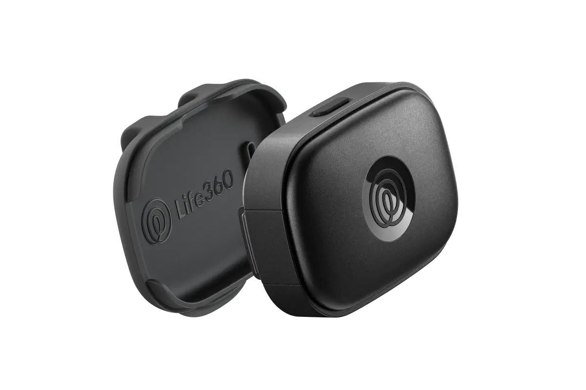 Image of 2 Angled Pieces of Black GPS Tracker