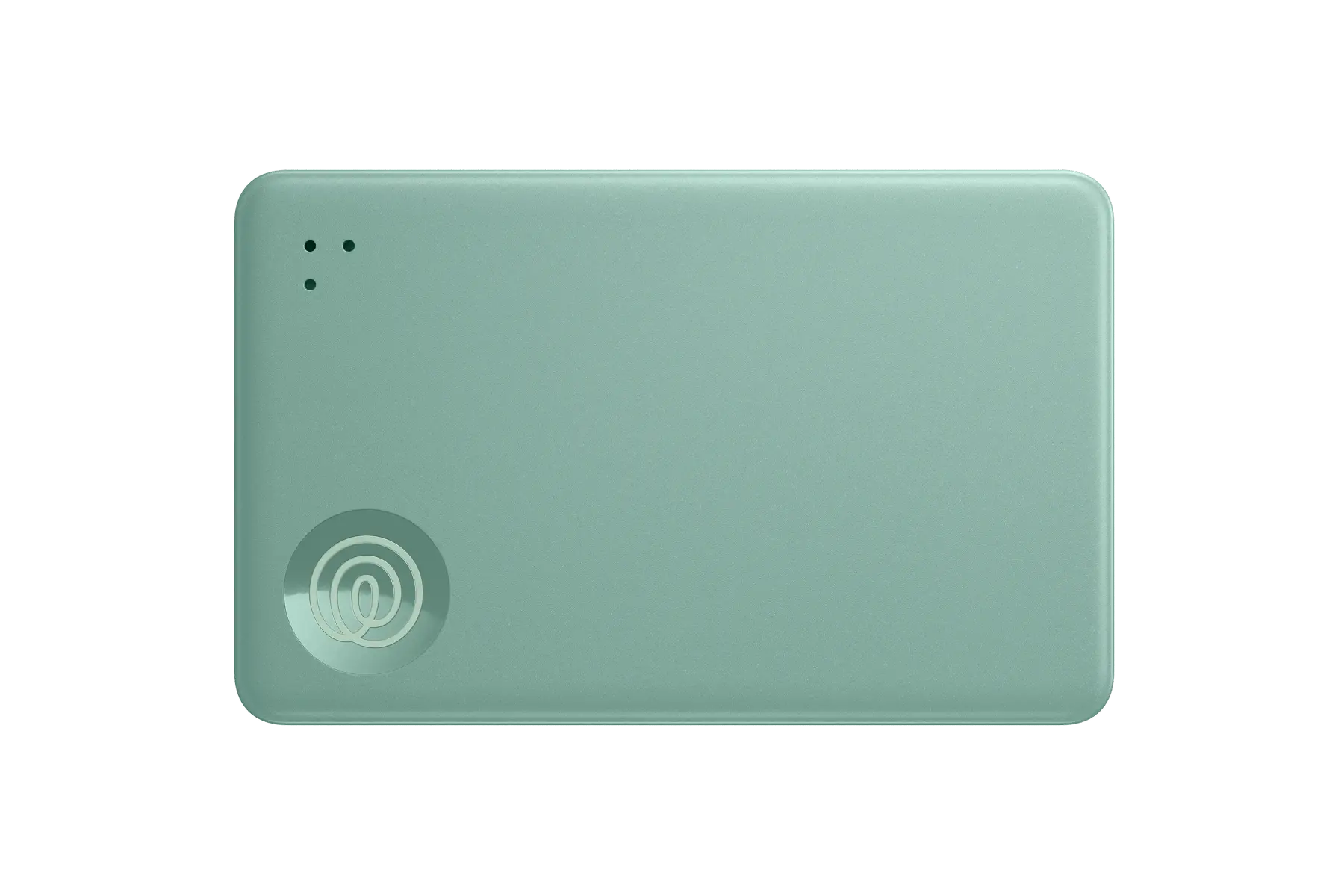A front-facing image of a Life360 Tile Slim - Seaglass