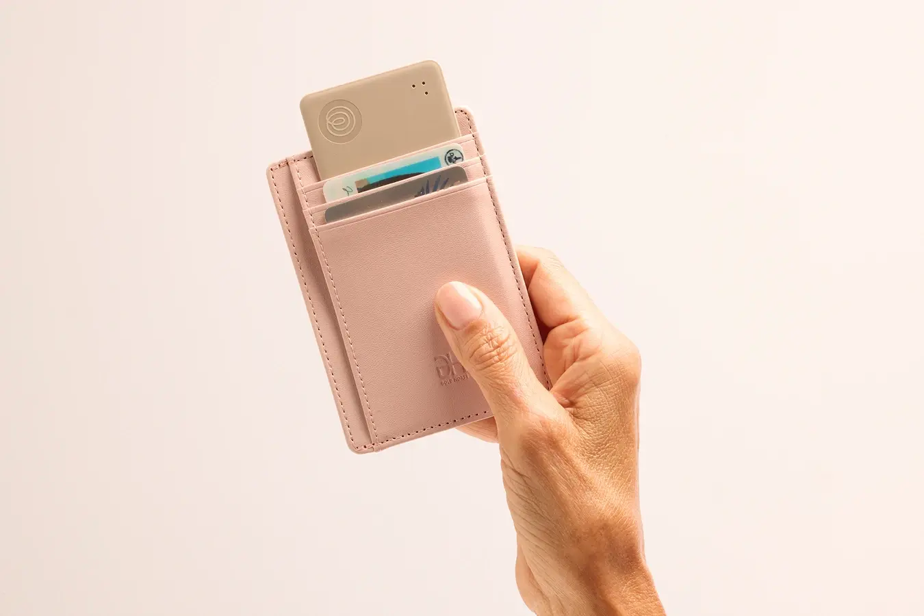 Image of Tile Slim - Slate in pink wallet