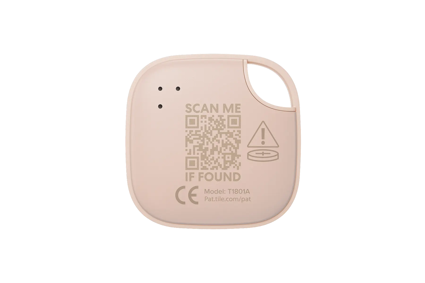A back-facing image of a Life360 Tile - Blush