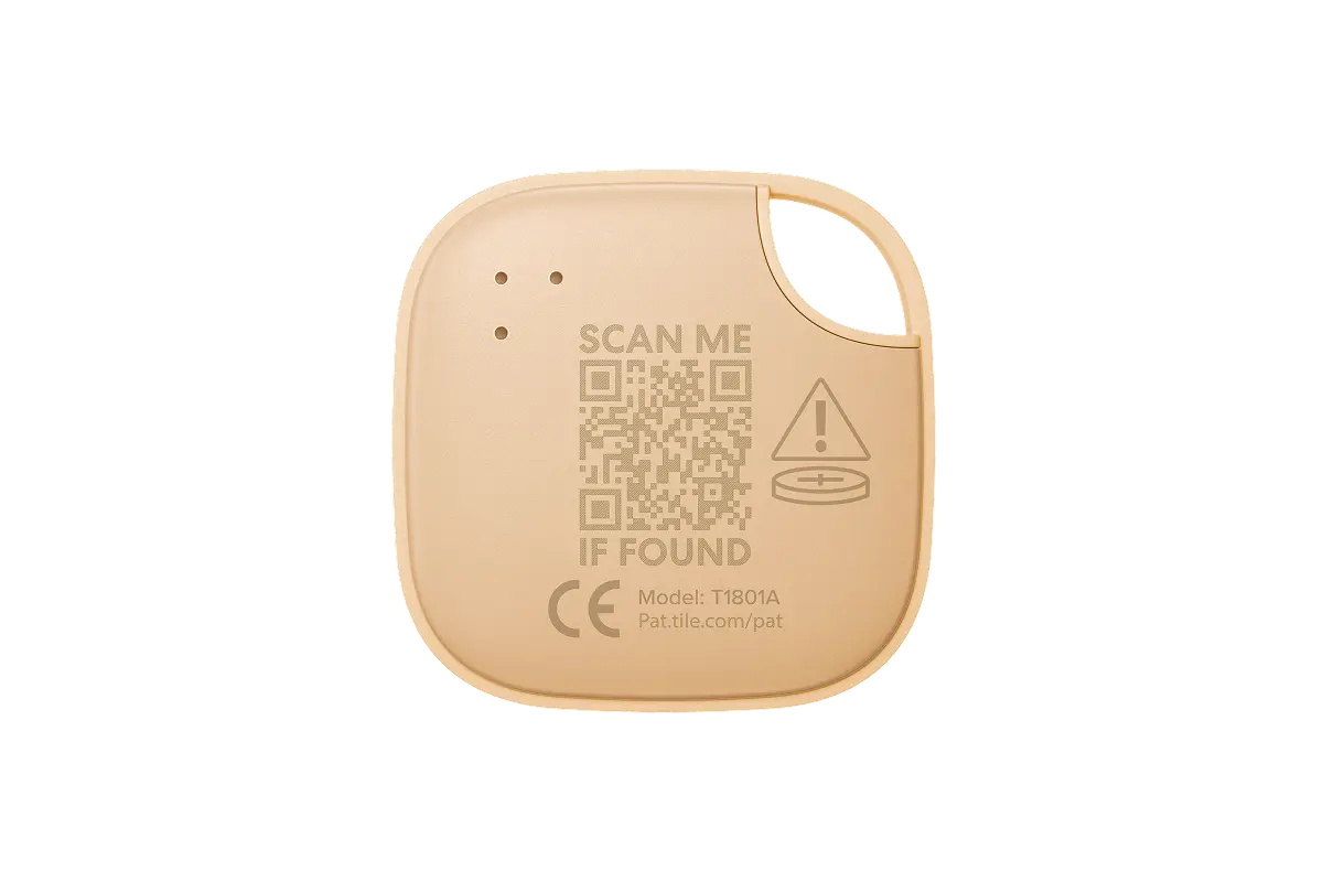 A back-facing image of a Life360 Tile - Dune