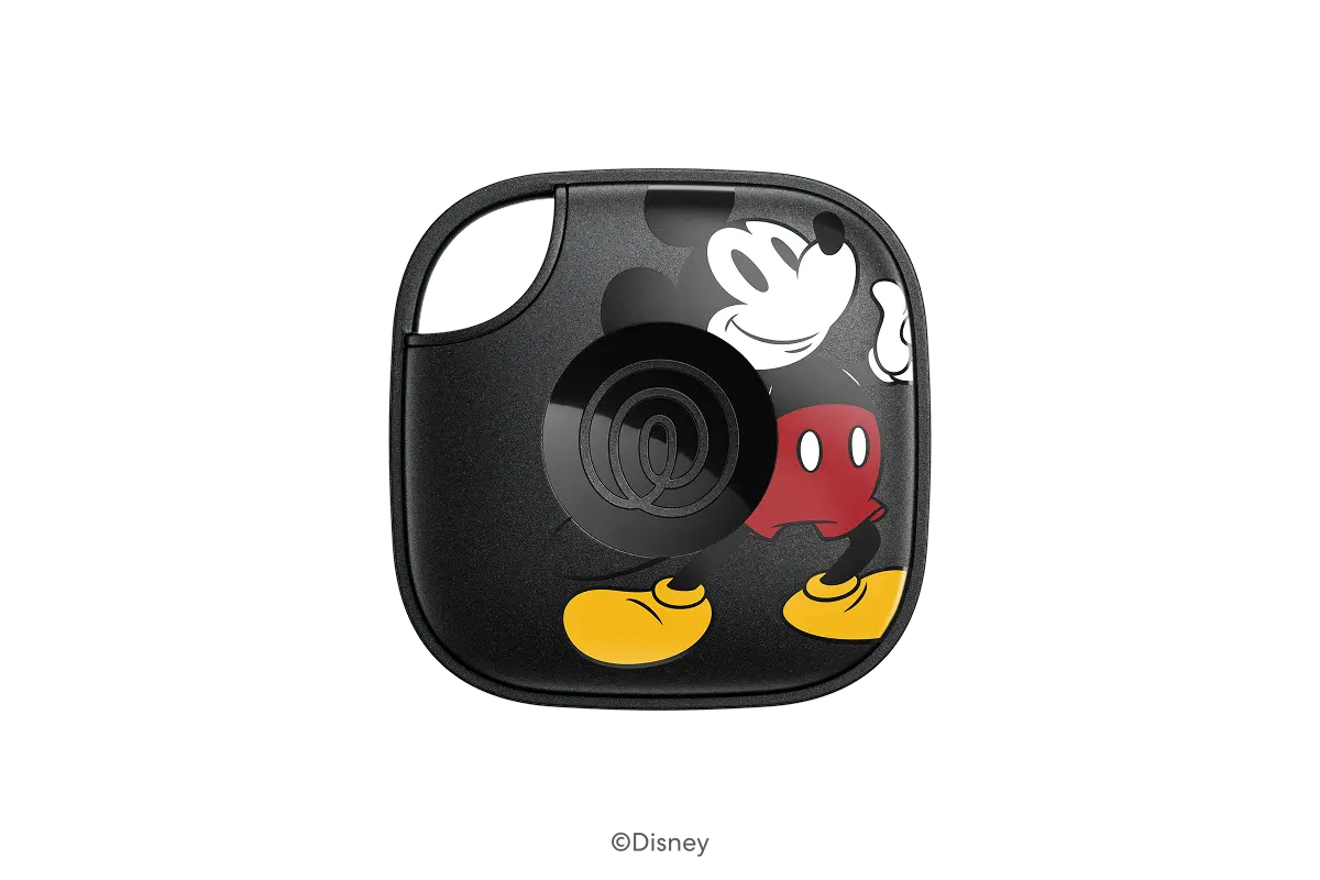 A front-facing image of a Life360 Tile - Mickey Mouse