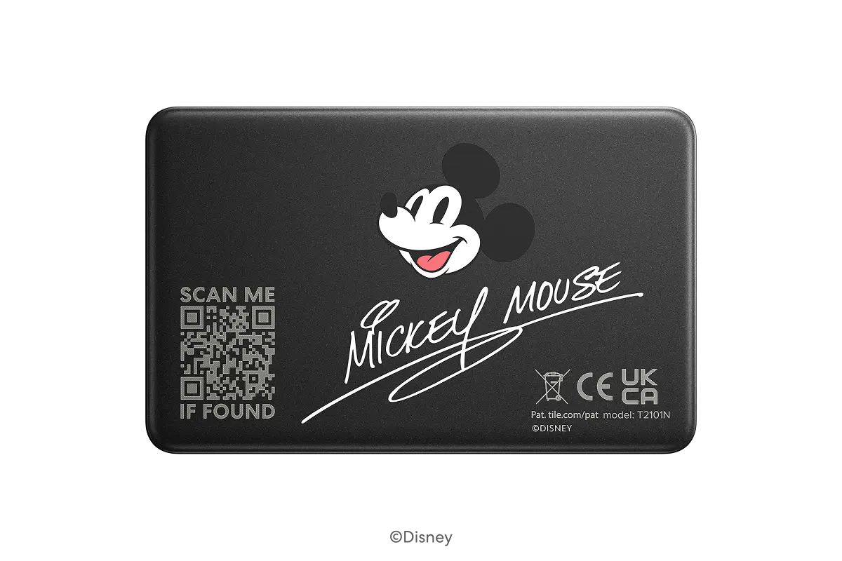 A back-facing image of a Life360 Tile Slim - Mickey Mouse