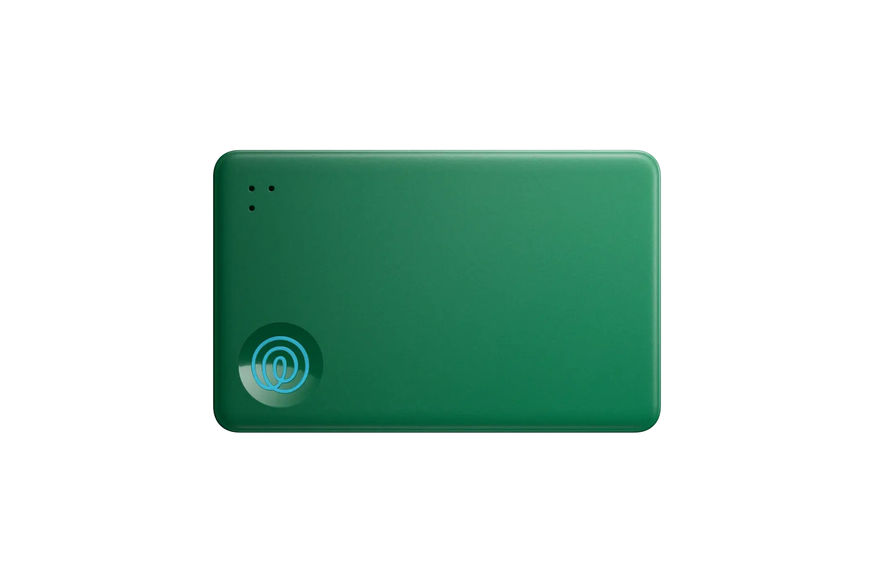 A front-facing image of a Life360 Tile Slim - Green Surf