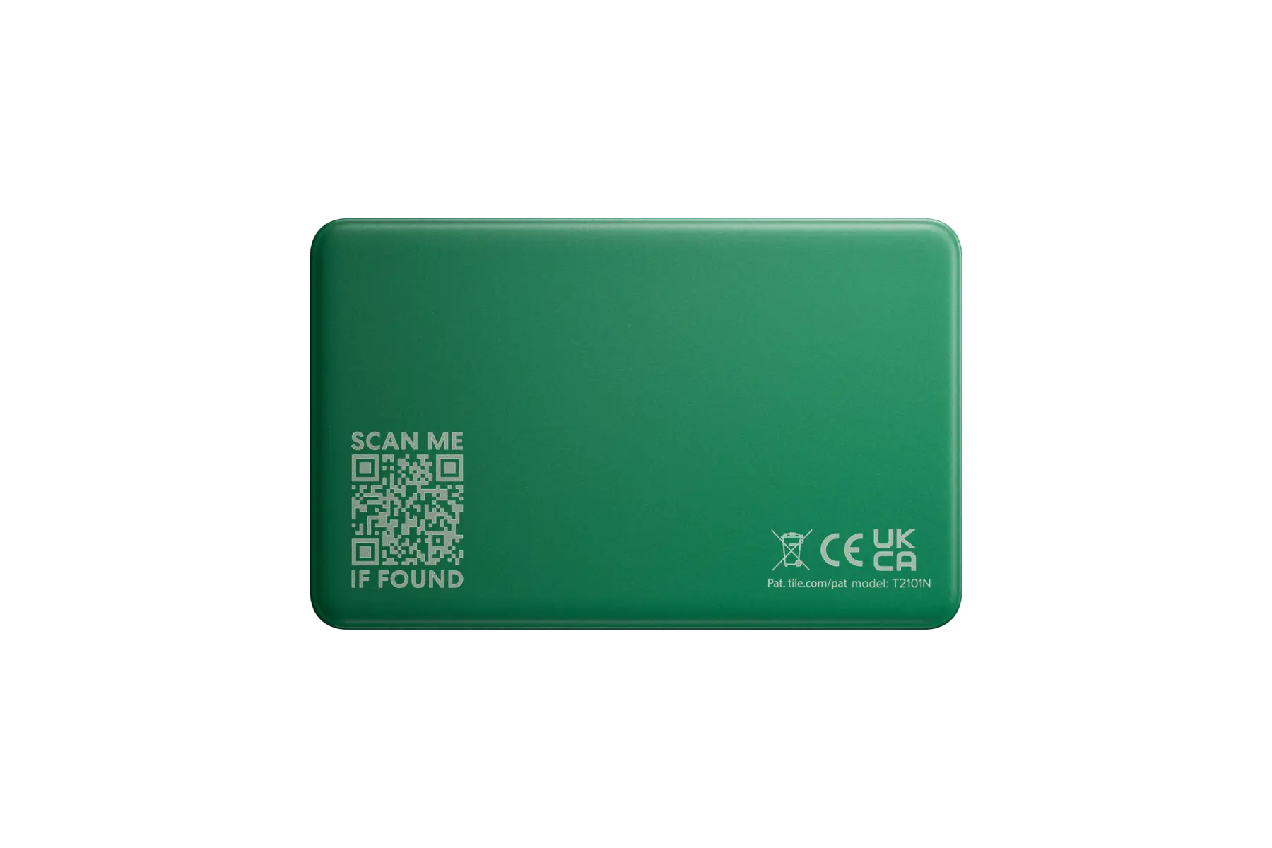 A back-facing image of a Life360 Tile Slim - Green Surf