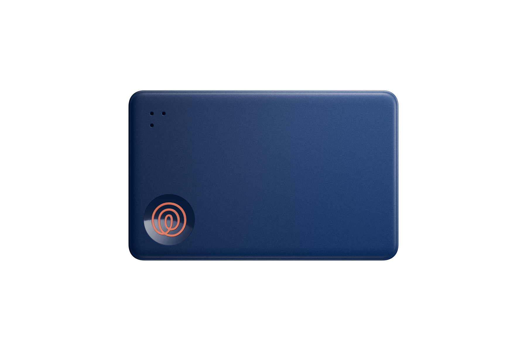 A front-facing image of a Life360 Tile Slim - Navy Blaze
