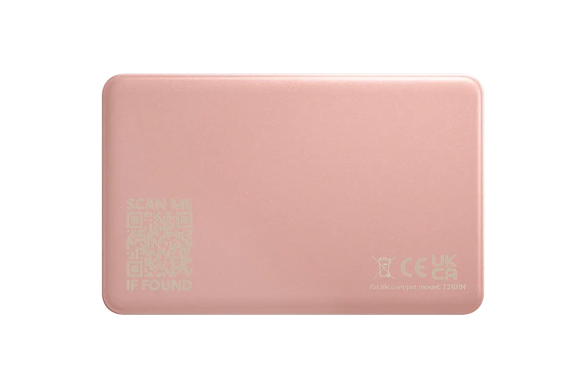 A back-facing image of a Life360 Tile Slim - Blush