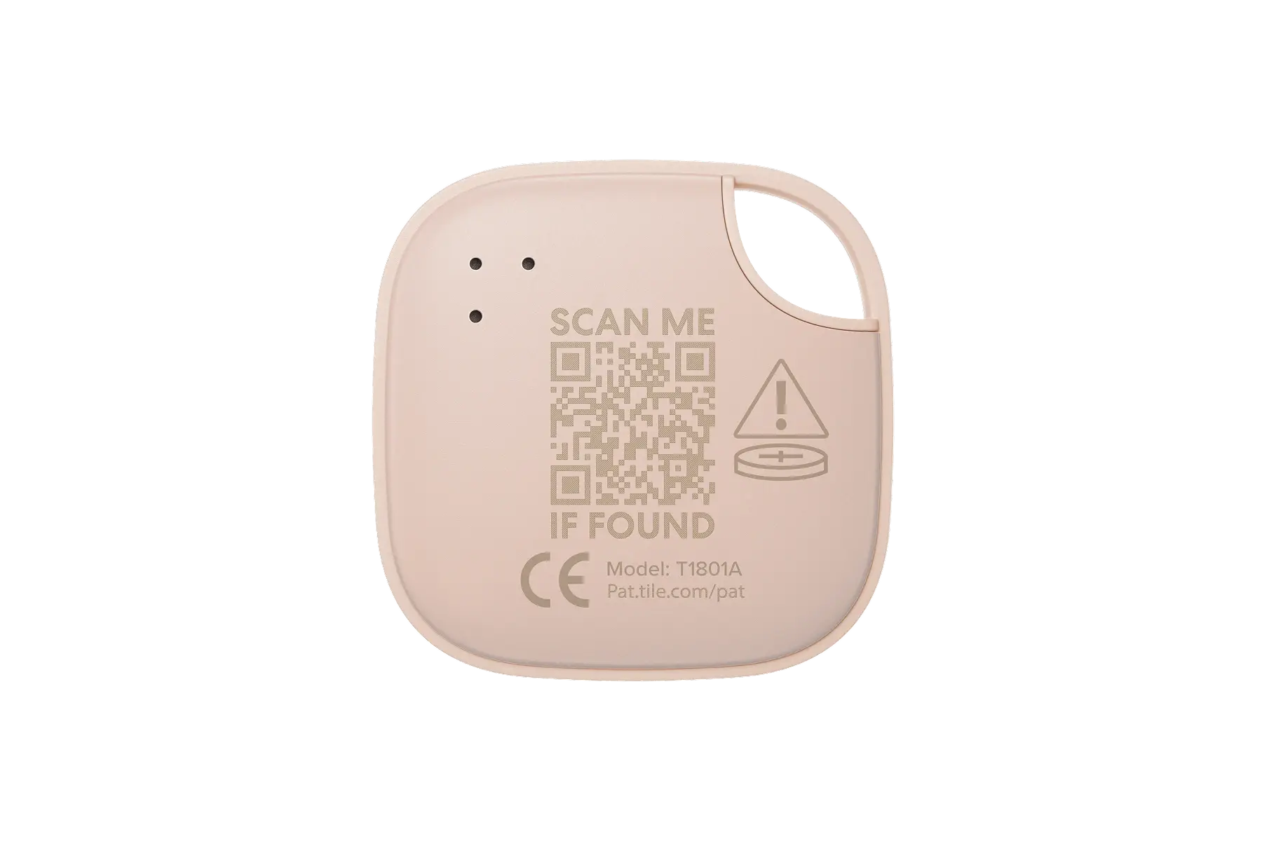 A back-facing image of a Life360 Tile - Blush