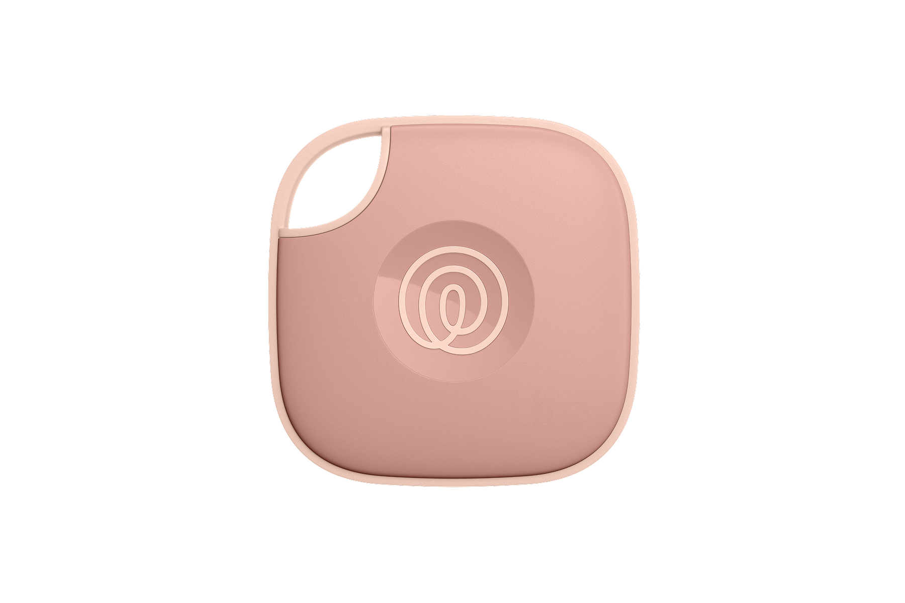 A front-facing image of a Life360 Tile - Blush