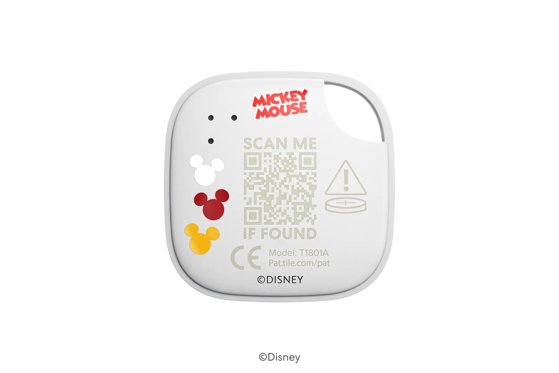 A back-facing image of a Life360 Tile - Mickey Mouse