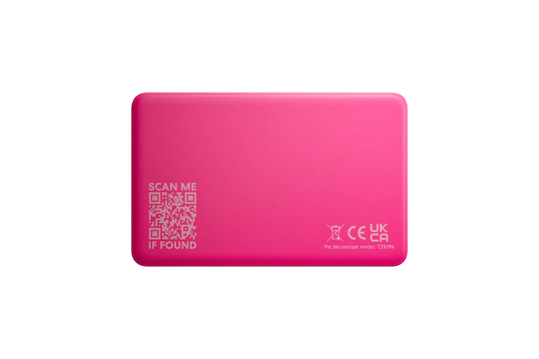 A back-facing image of a Life360 Tile Slim - Pink Punch