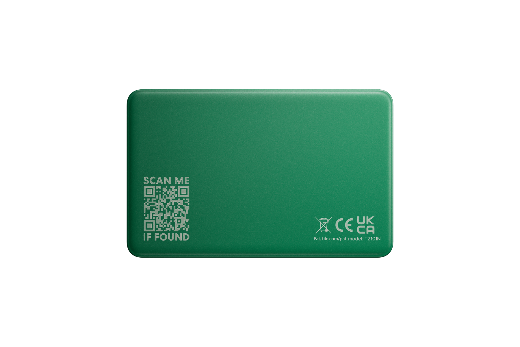 A back-facing image of a Life360 Tile Slim - Green Surf