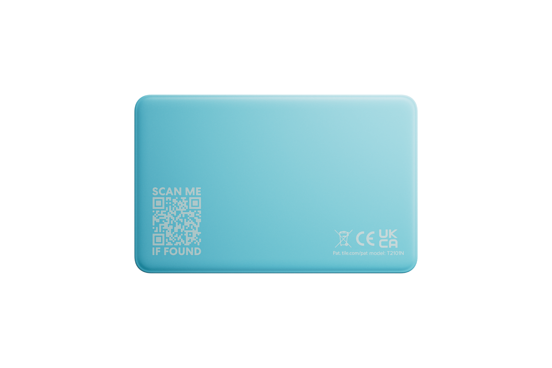 A back-facing image of a Life360 Tile Slim - Aqua Lemon