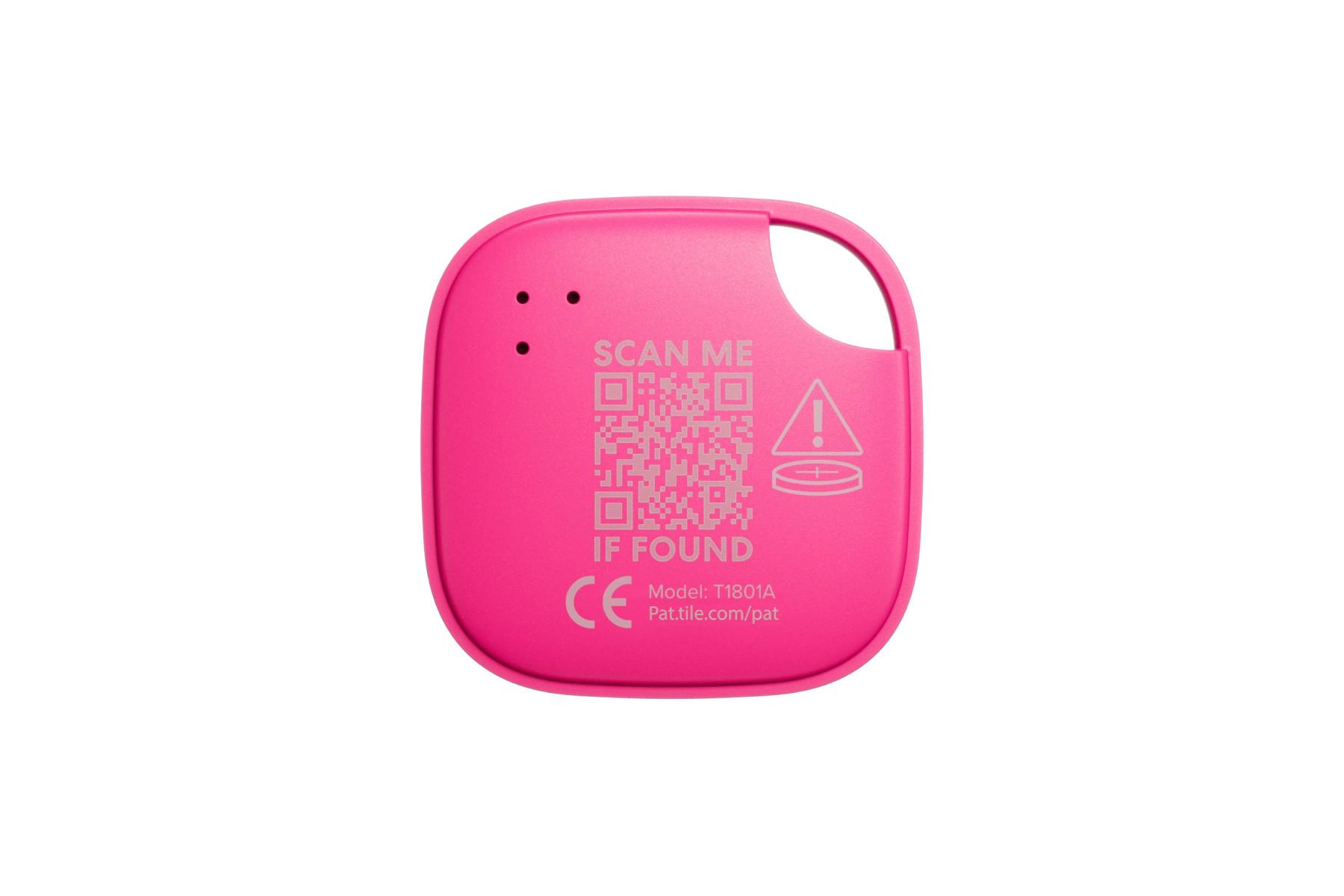 A back-facing image of a Life360 Tile - Pink Punch