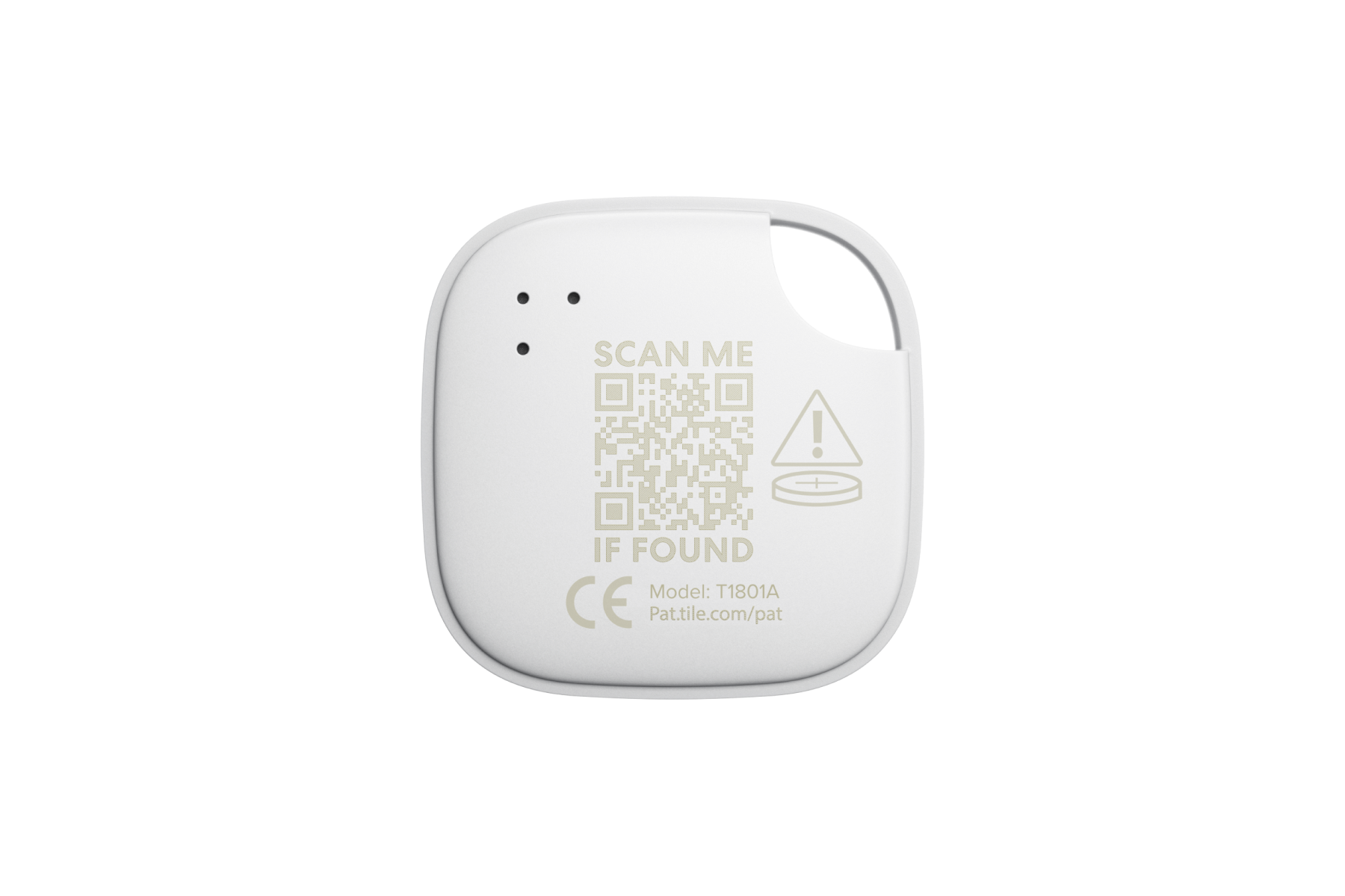 A back-facing image of a Life360 Tile 2pk - White