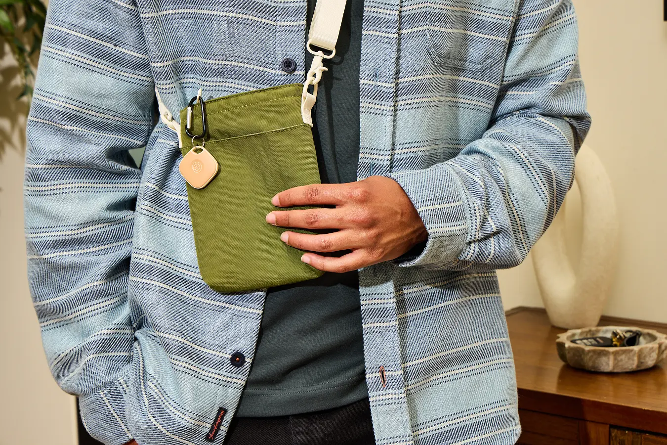 Image of Tile- Clay on green bag