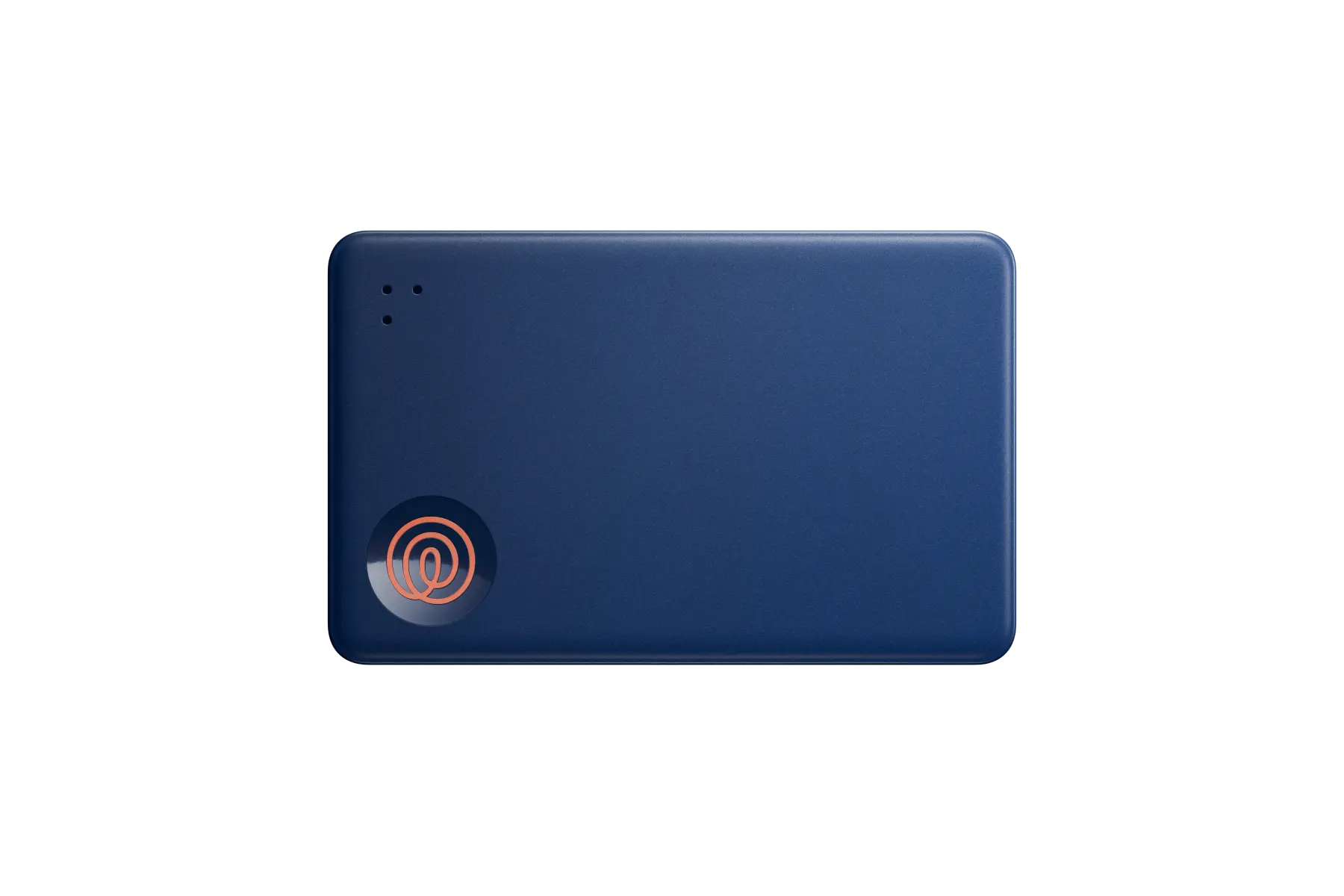A front-facing image of a Life360 Tile Slim - Navy Blaze