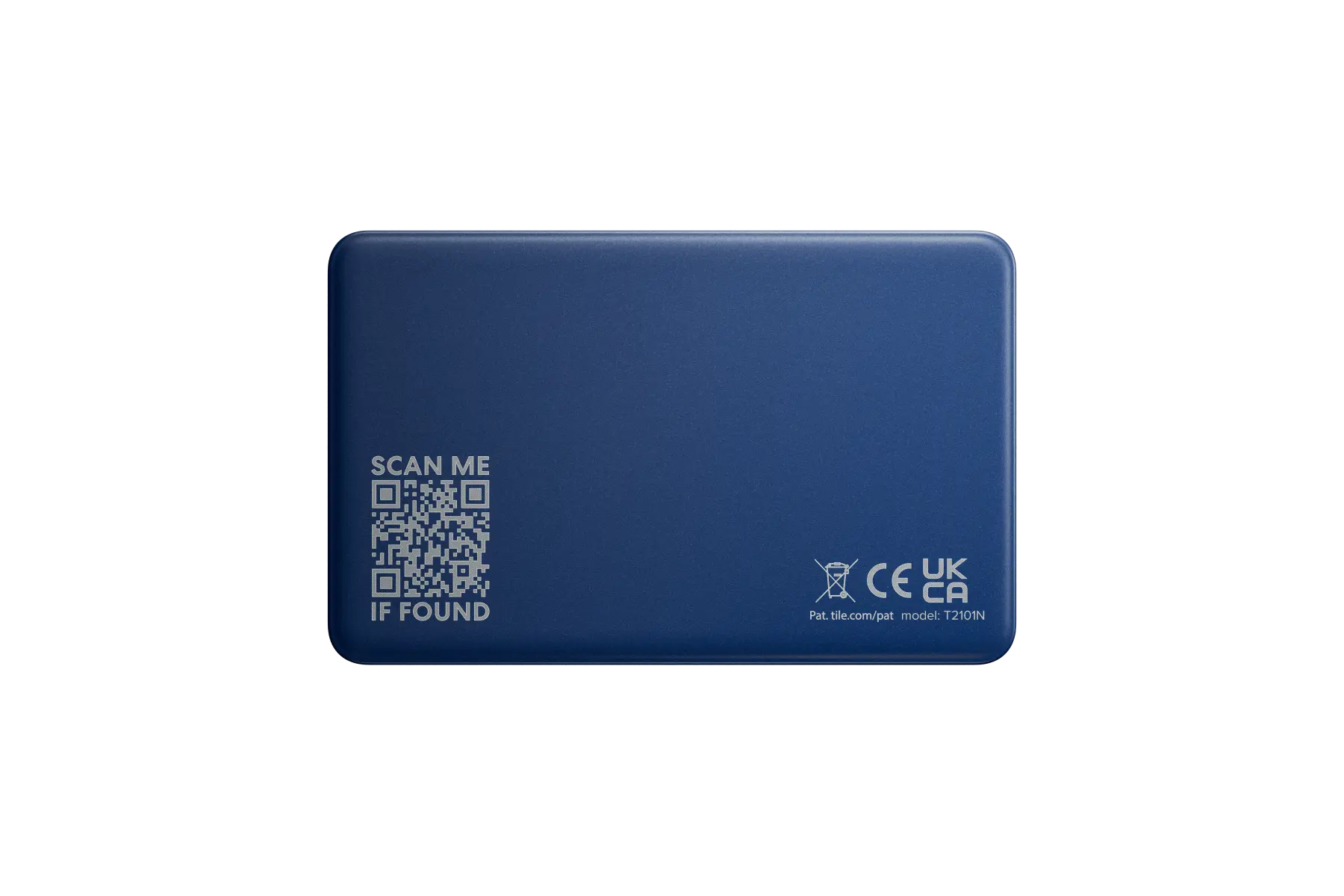 A back-facing image of a Life360 Tile Slim - Navy Blaze