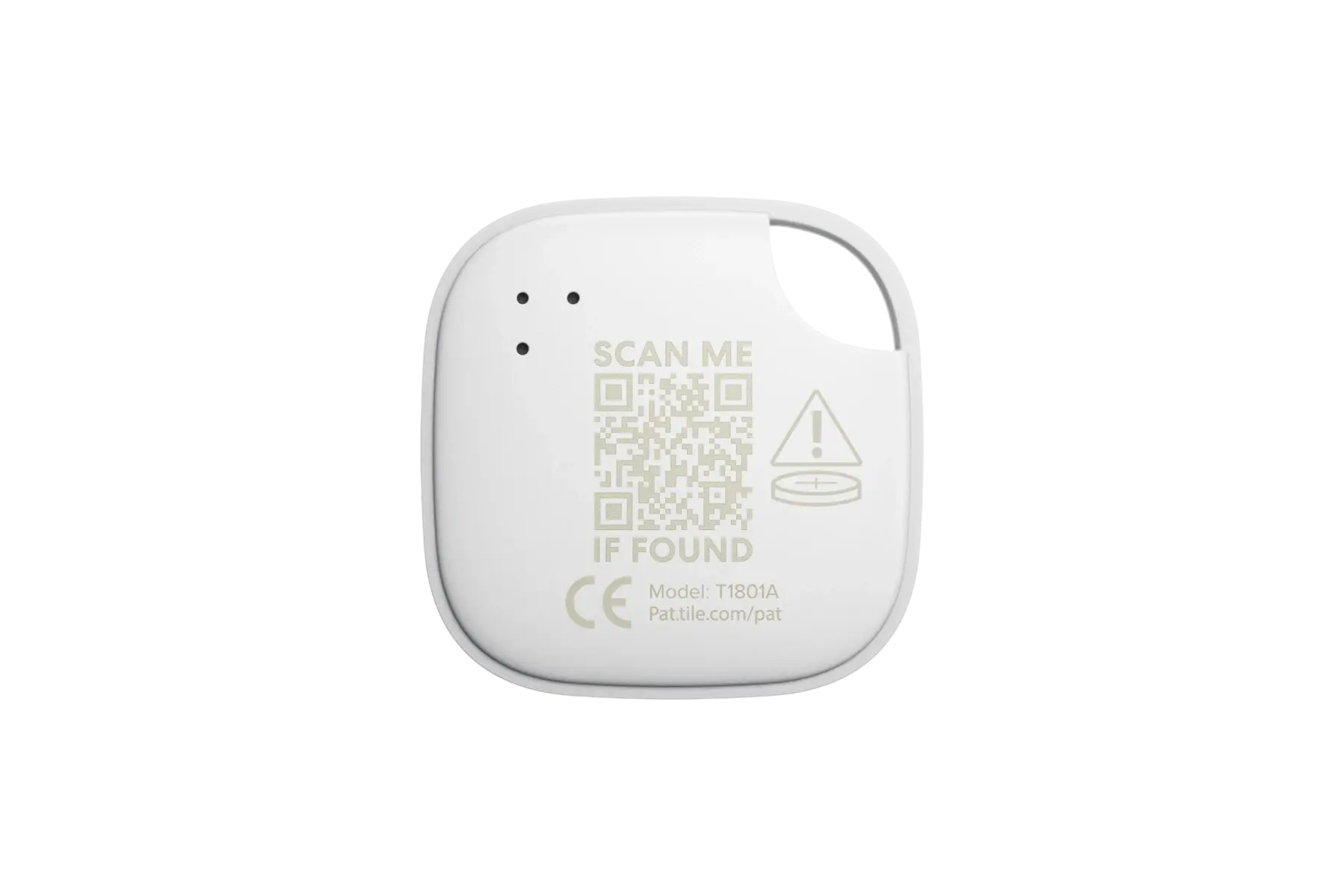 A back-facing image of a Life360 Tile - White