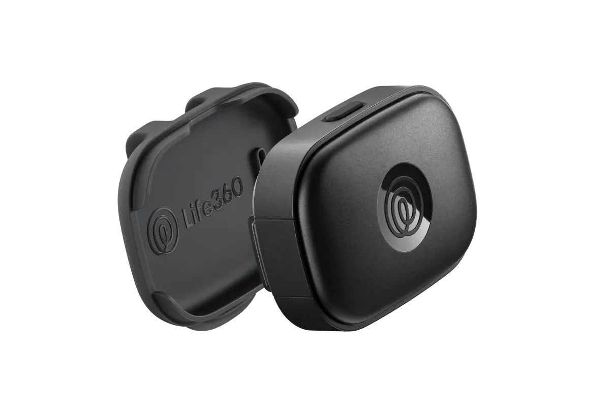 Image of 2 Angled Pieces of Black GPS Tracker