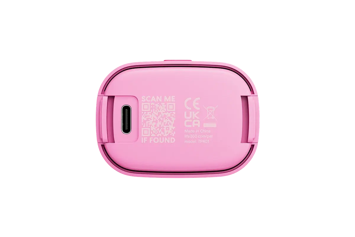 Image of back of Pink Punch GPS Tracker
