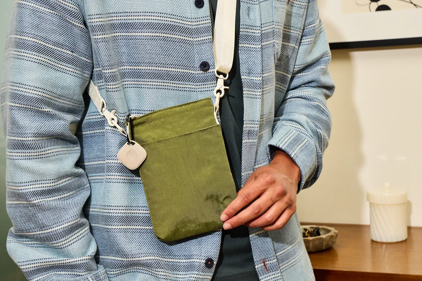 Image of Tile - Slate on green bag