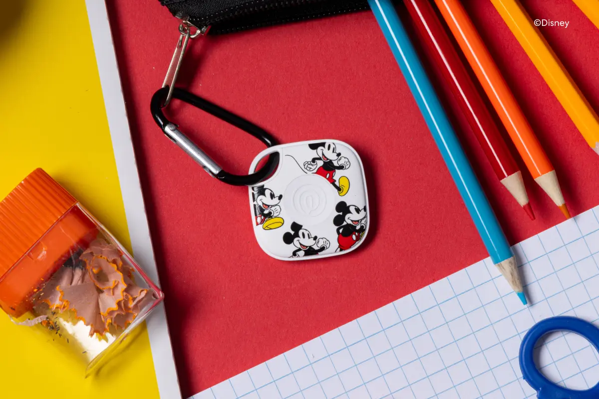 Image of Tile - Mickey Mouse on desk with colored pencils