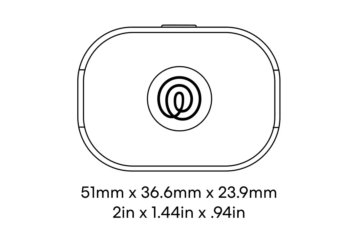 Image of dimensions of tracker