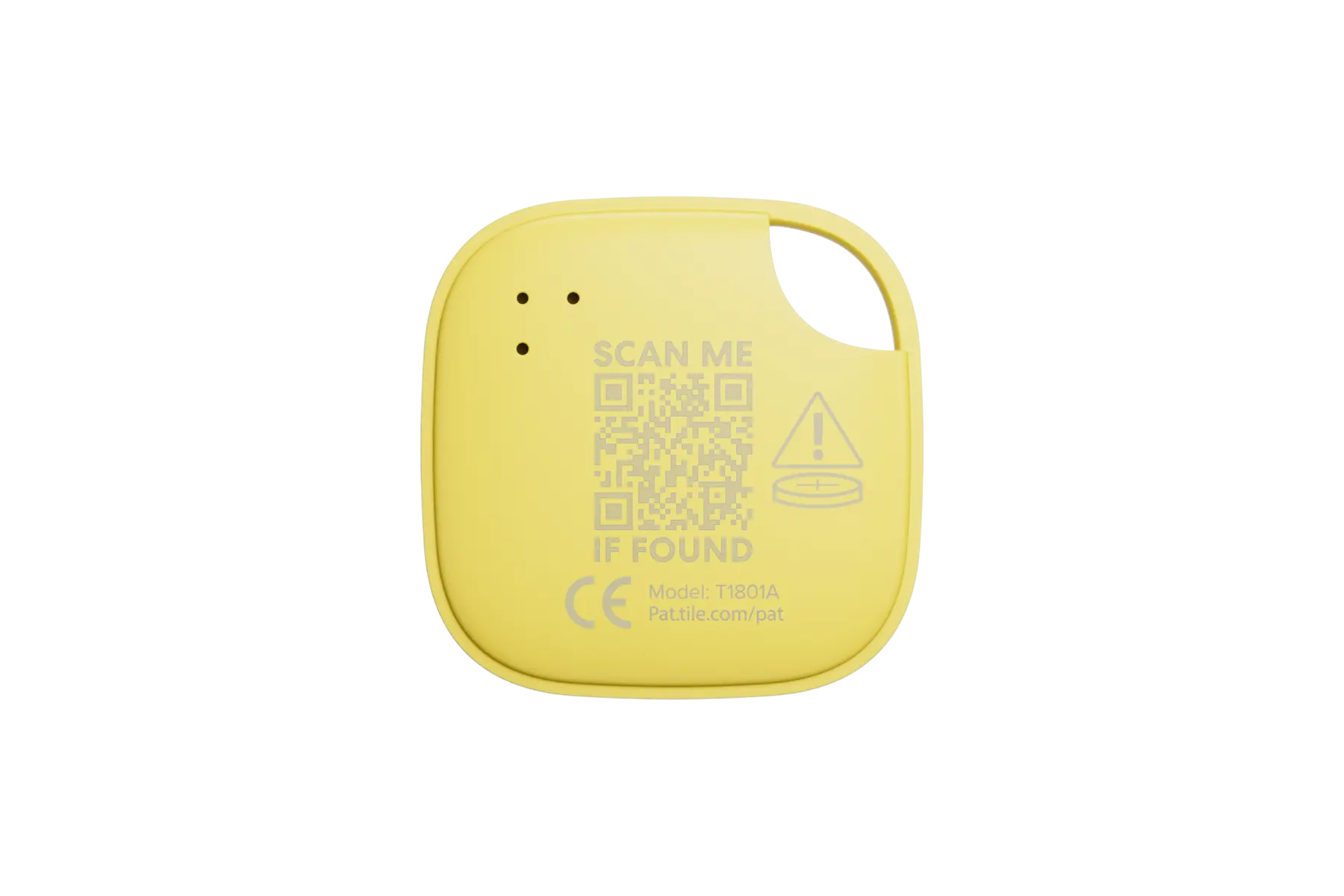 A back-facing image of a Life360 Tile - Aqua Lemon