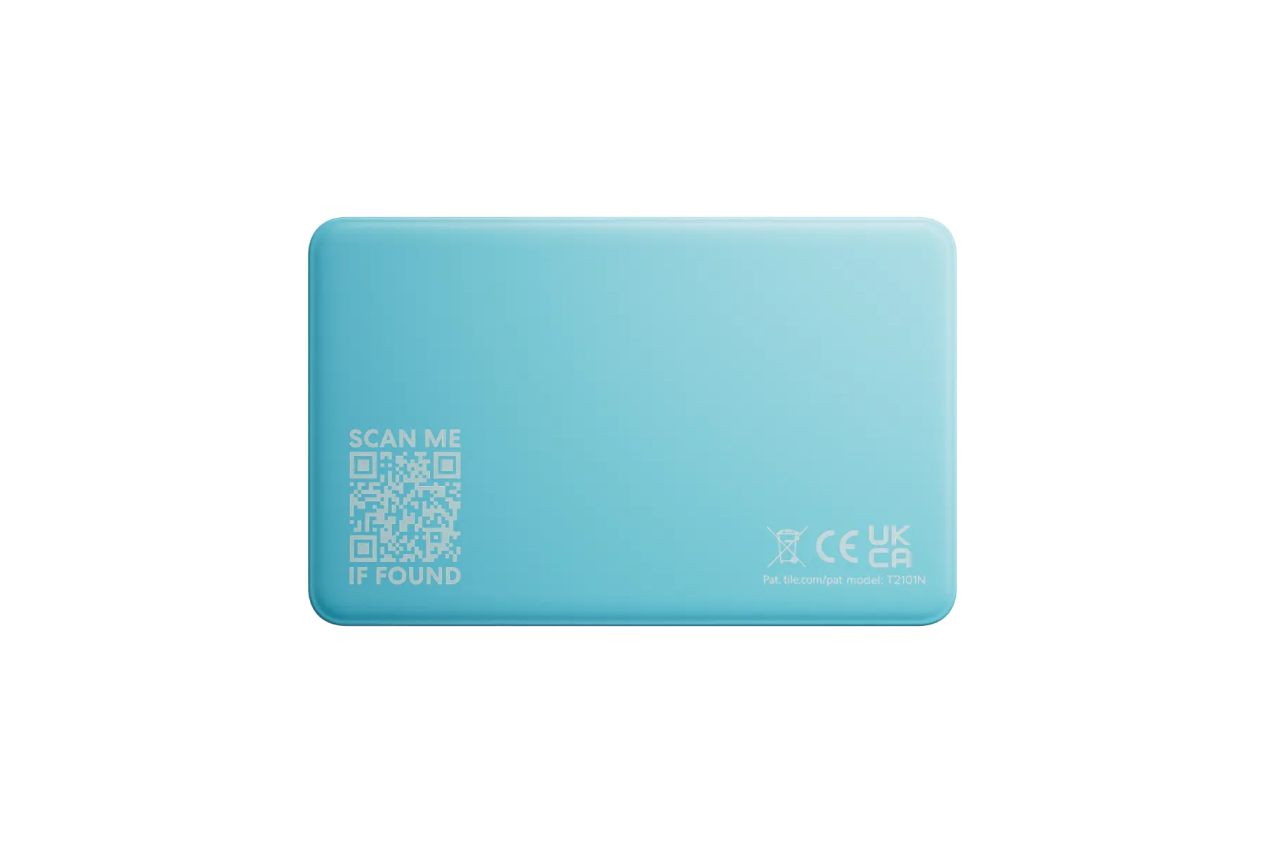 A back-facing image of a Life360 Tile Slim - Aqua Lemon