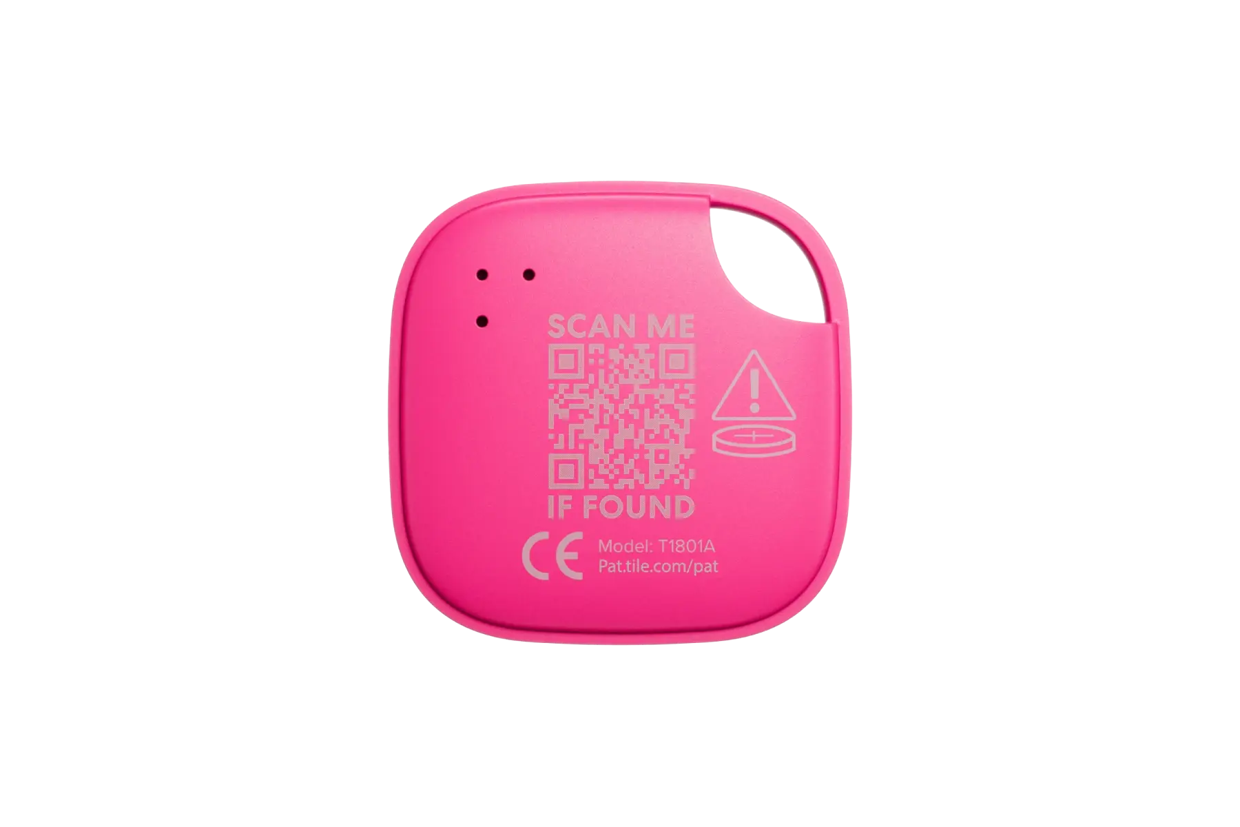 A back-facing image of a Life360 Tile - Pink Punch