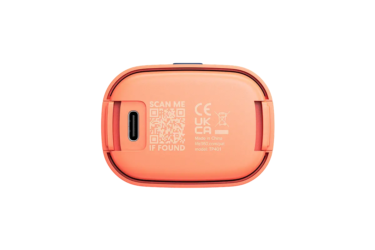 Image of Back of navy blaze pet GPS tracker