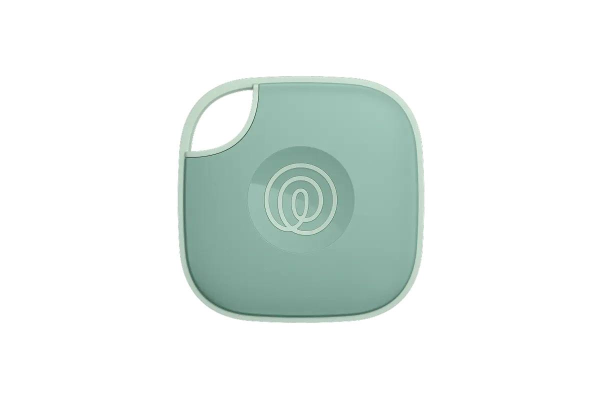 A front-facing image of a Life360 Tile - Seaglass