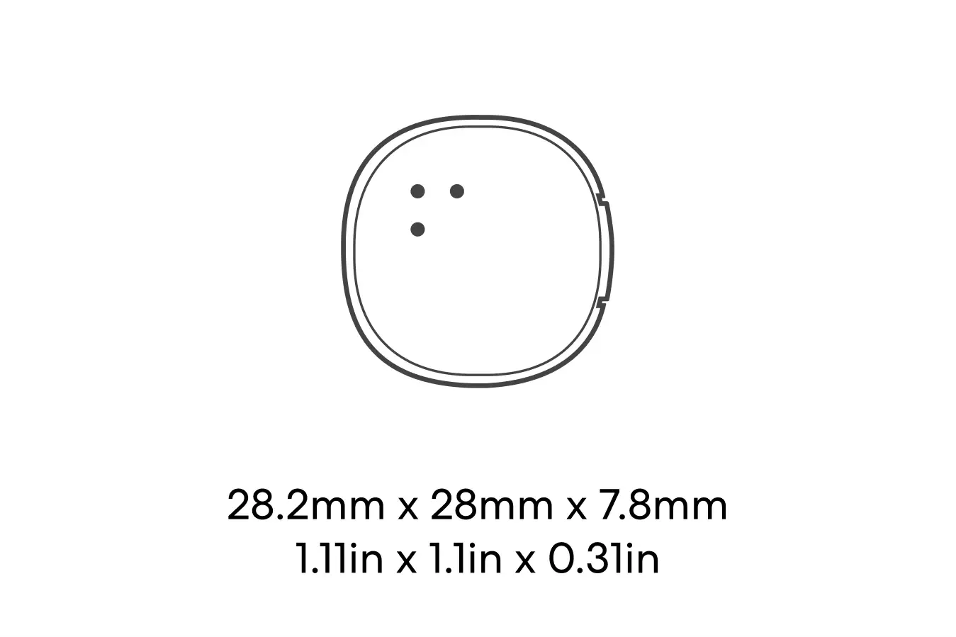 Dimensions of a Life360 Tile Sticker