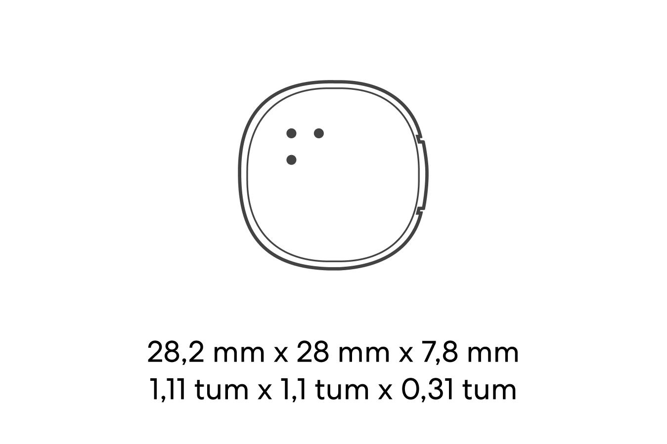 Dimensions of a Life360 Tile Sticker