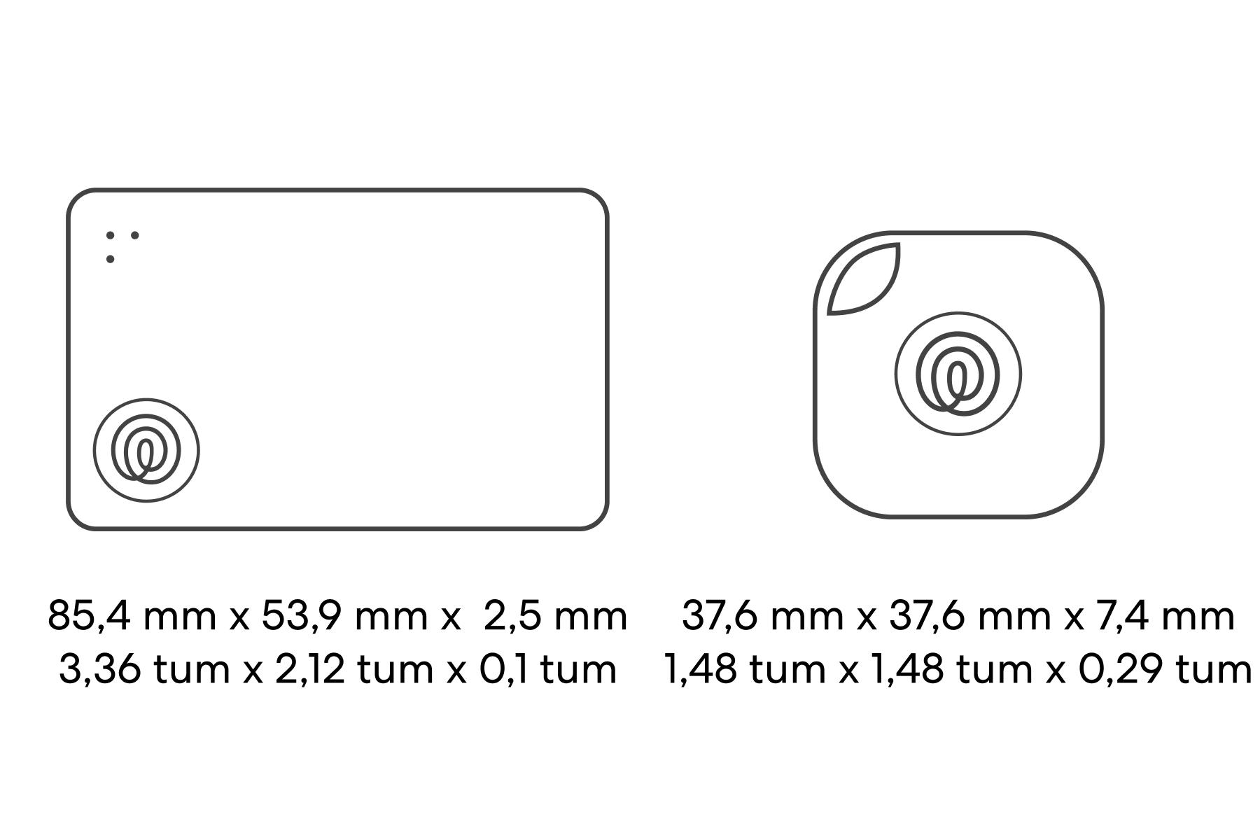Dimensions of a Life360 Tile Starter Pack