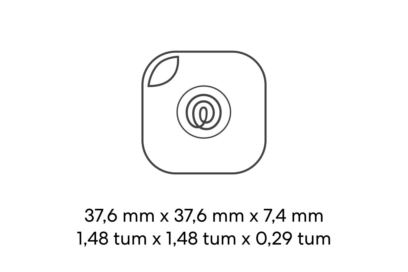 Dimensions of a Life360 Tile