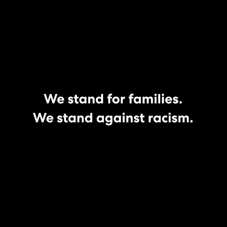 "We stand for families. We stand against racism."