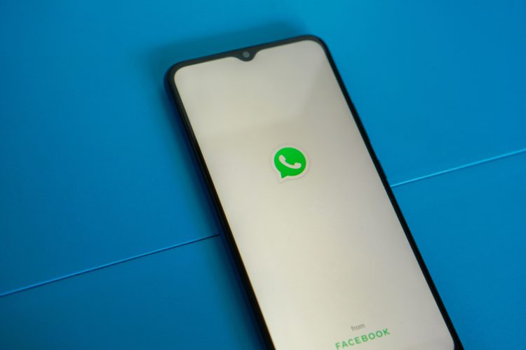Whatsapp app logo on phone