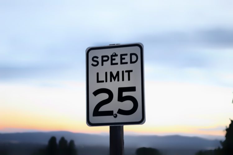25 MPH speed limit sign