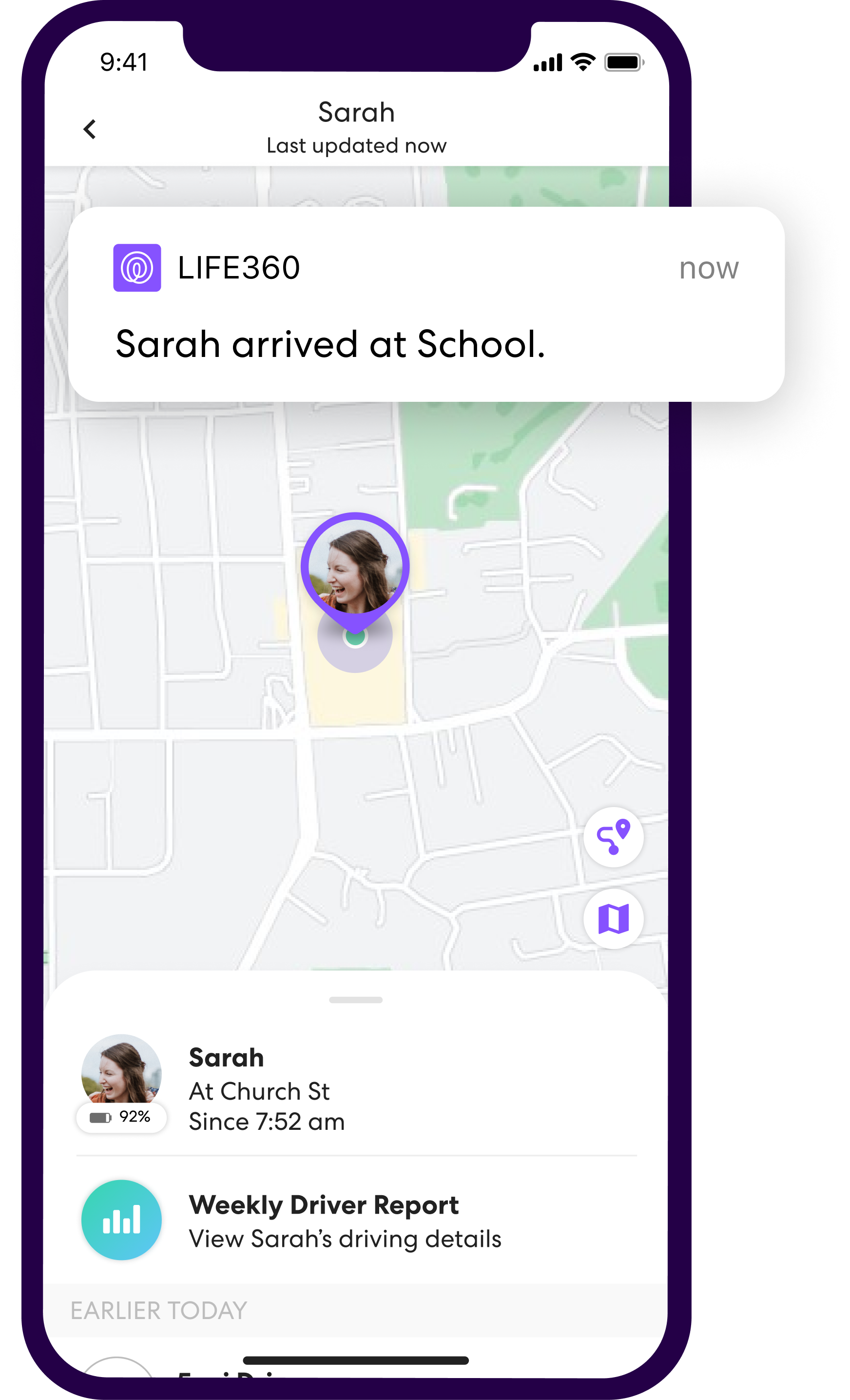 Life360 Place Alert notification on mobile phone