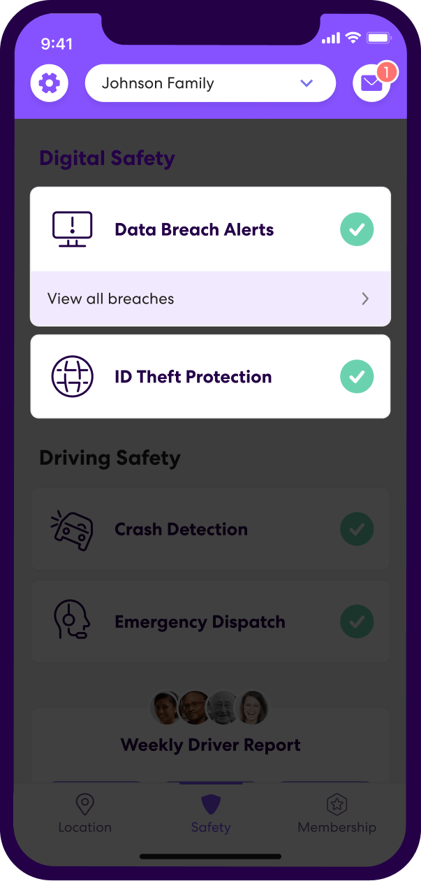 Data Breach Alerts phone screen